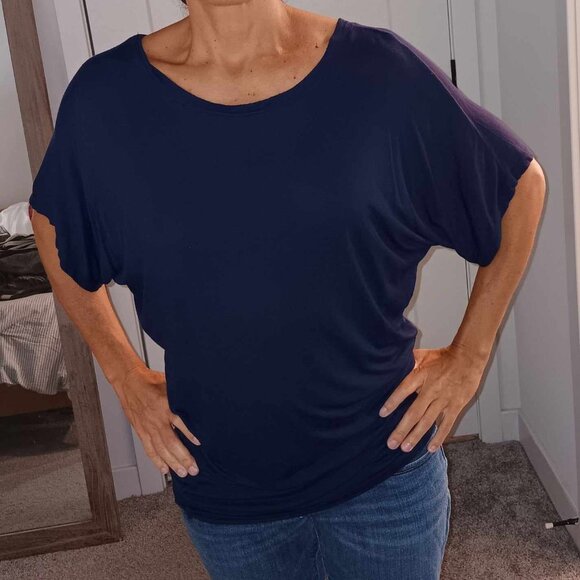 Free To Live Dolman Blouse BLUE - Picture 1 of 2